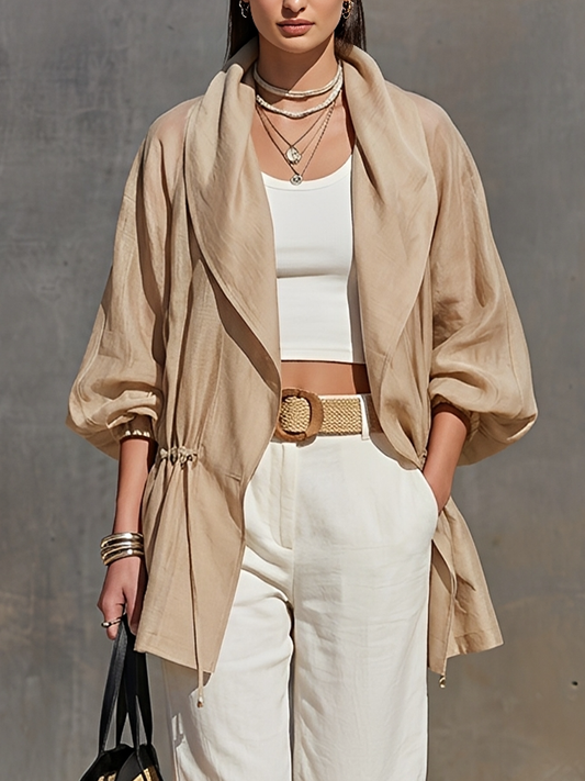 Alessandra — Giacca oversize in tencel con revers
