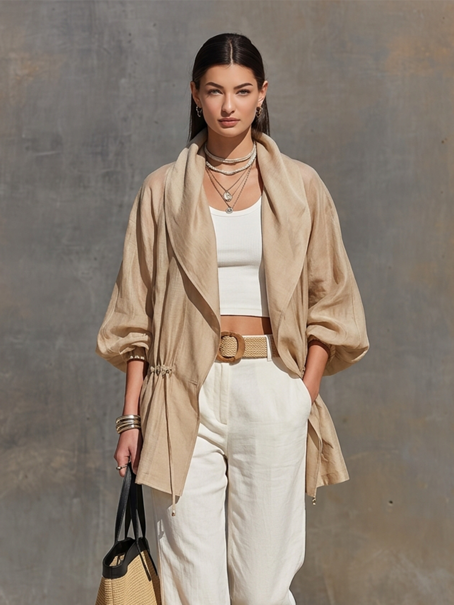 Alessandra — Giacca oversize in tencel con revers