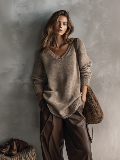 Palmira — Maglione in maglia con scollo a V