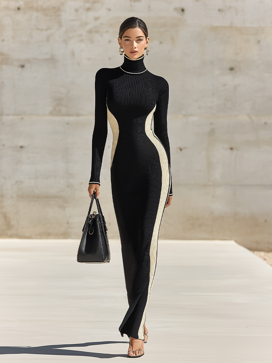 Virgilia — Abito in maglia in maglia elasticizzata a righe