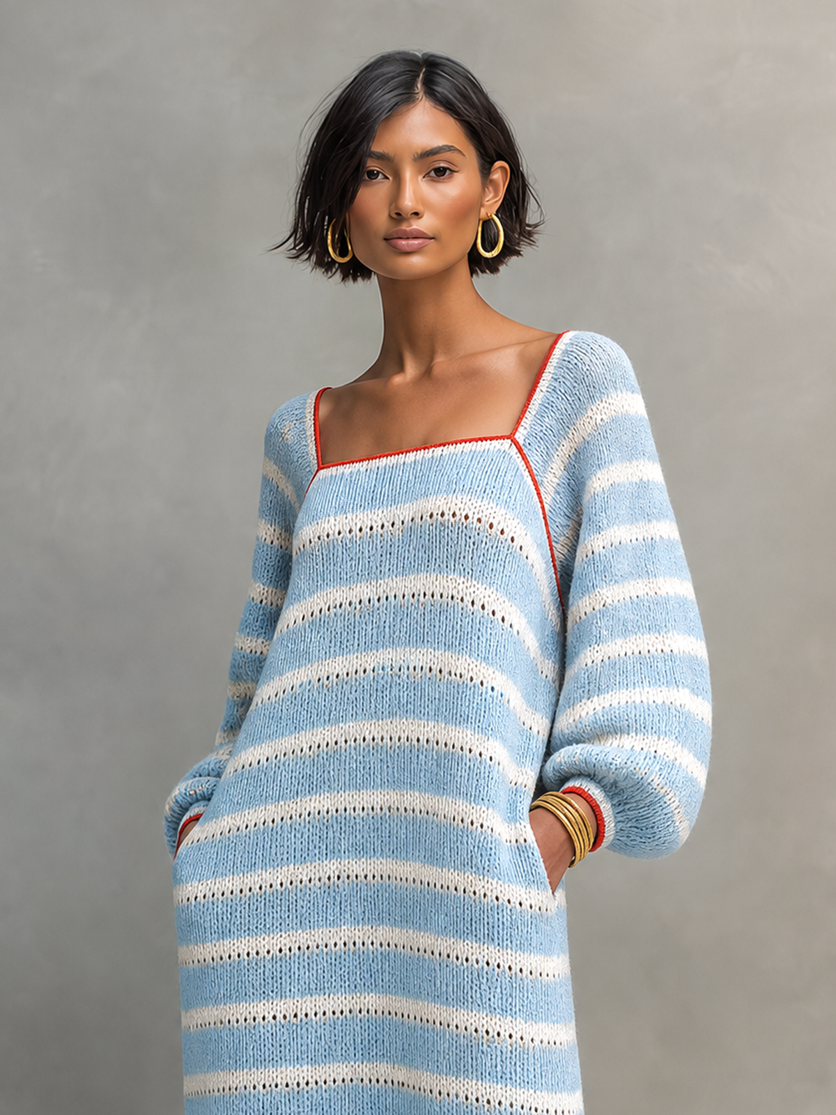 Valentina Maria — Abito in maglia in maglia a righe