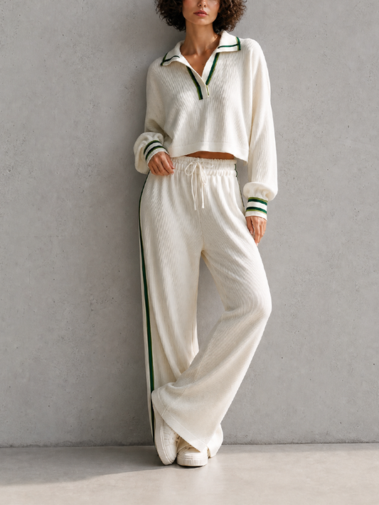Francesca — Completo loungewear in maglia a coste a righe