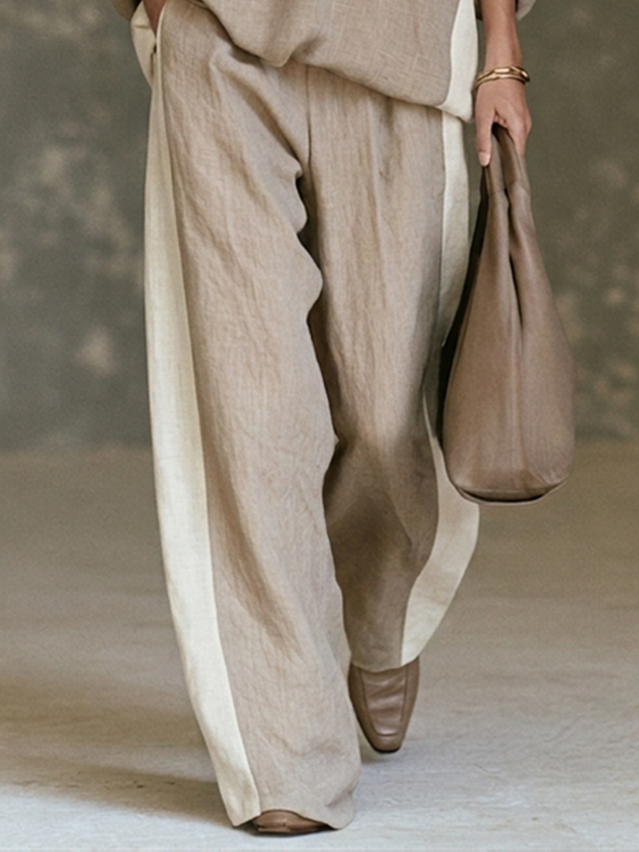 Gaia — Completo loungewear in lino color block
