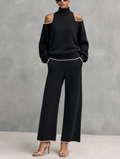 Giuliana — Completo due pezzi in maglia con pantaloni nero