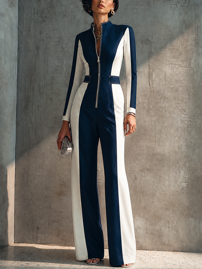 Leonora — Tuta intera in maglia color block