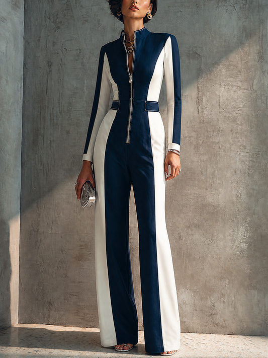 Leonora — Tuta intera in maglia color block
