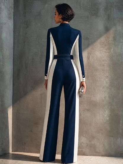 Leonora — Tuta intera in maglia color block