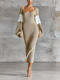 Isidora — Abito in maglia in maglia a coste color block