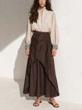 Ivana — Completo due pezzi in lino con gonna lunga