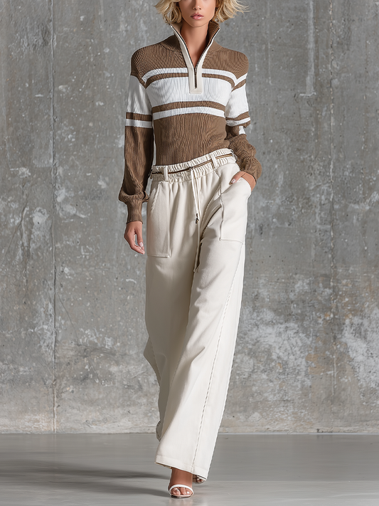 Selvaggia — Top in maglia a coste a righe
