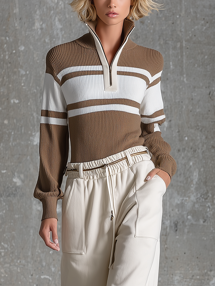 Selvaggia — Top in maglia a coste a righe