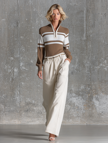 Selvaggia — Top in maglia a coste a righe