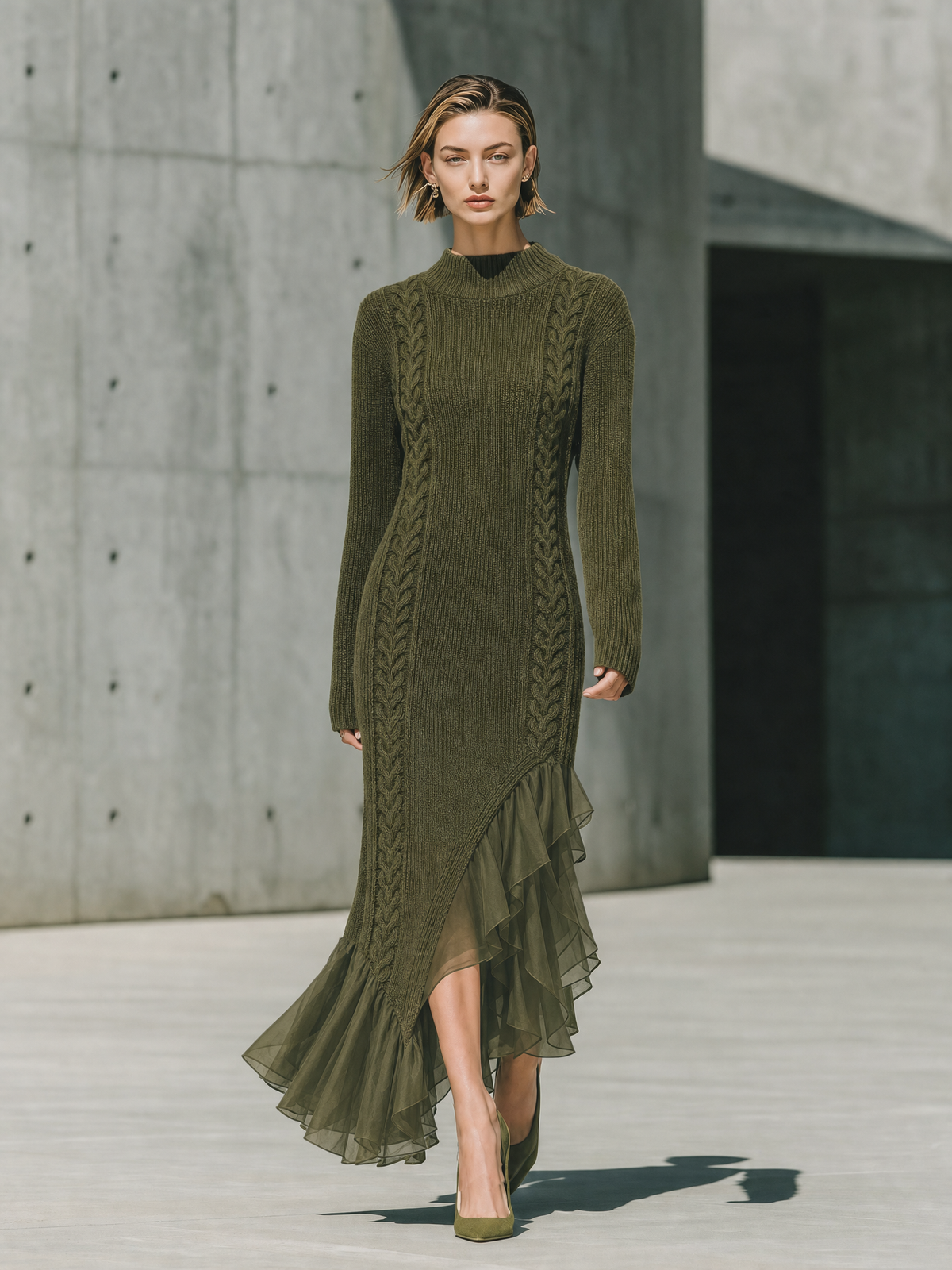 Leda — Abito in maglia con collo alto