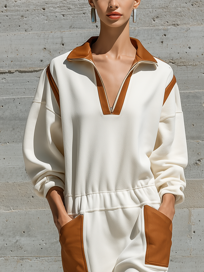 Leontina — Abito camicia in maglia con scollo a V
