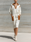 Leontina — Abito camicia in maglia con scollo a V