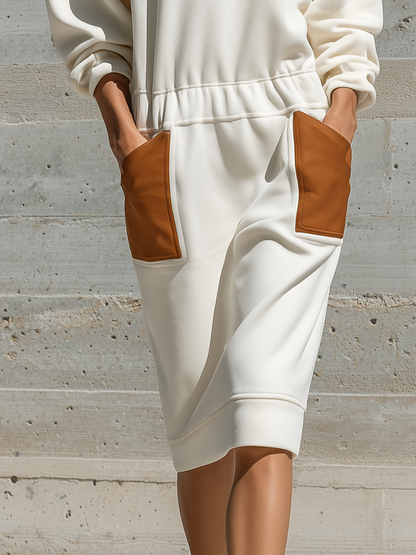 Leontina — Abito camicia in maglia con scollo a V
