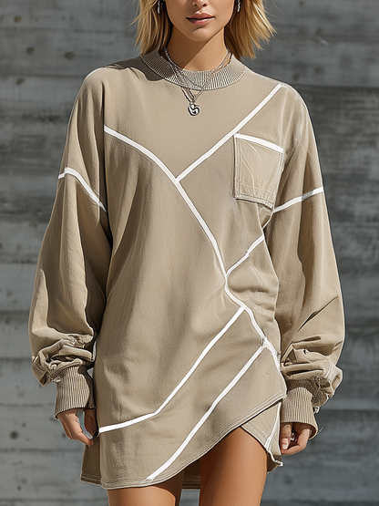 Leonarda — Abito camicia in maglia geometrico