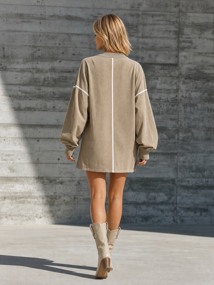 Leonarda — Abito camicia in maglia geometrico