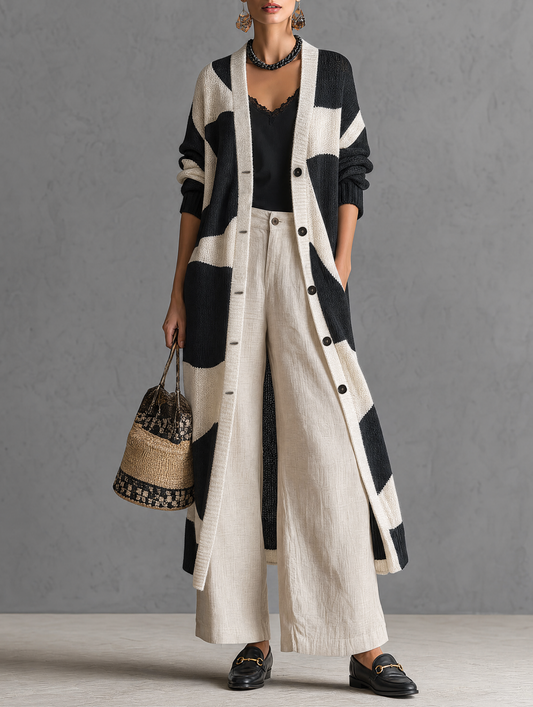 Amedea — Cardigan color block in jacquard
