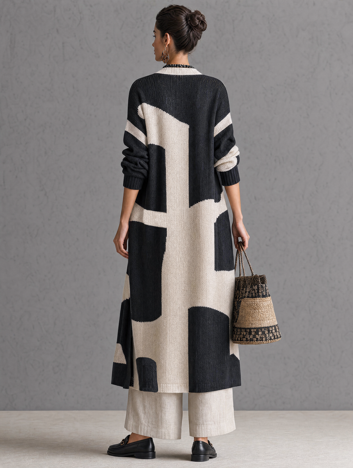 Amedea — Cardigan color block in jacquard