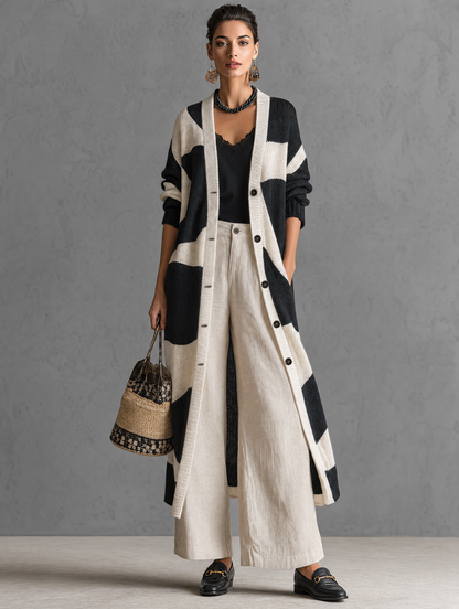 Amedea — Cardigan color block in jacquard