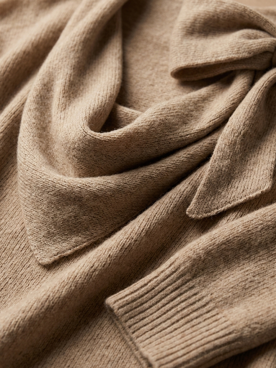 Wilma — Maglione in maglia con spalle scoperte kaki