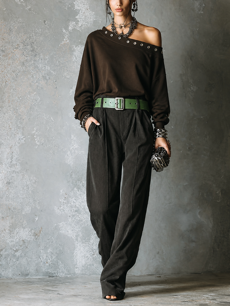 Linda — Completo due pezzi in cotone con pantaloni