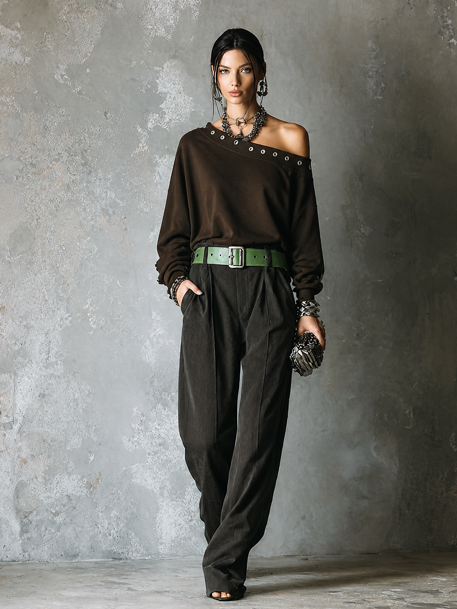 Linda — Completo due pezzi in cotone con pantaloni
