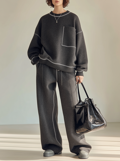 Ludovica — Completo loungewear in felpa di cotone