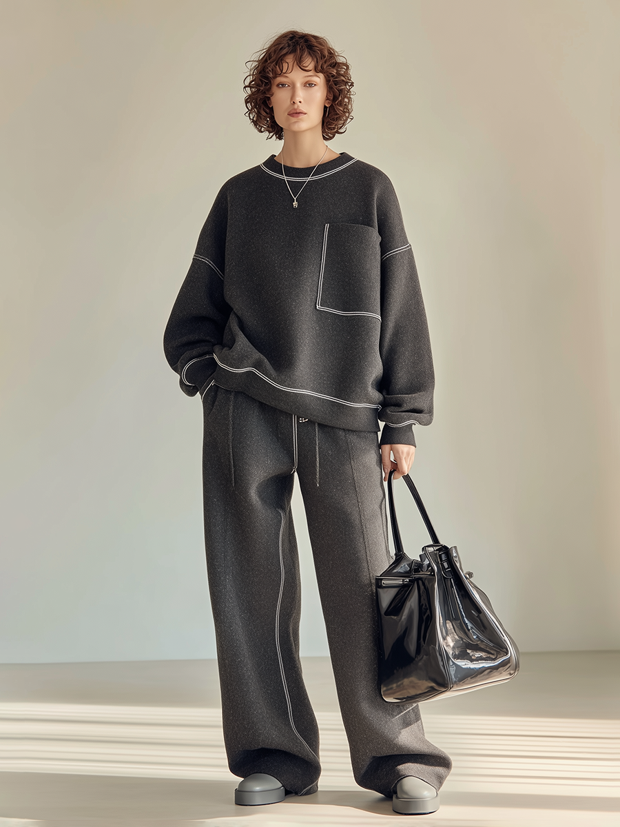 Ludovica — Completo loungewear in felpa di cotone