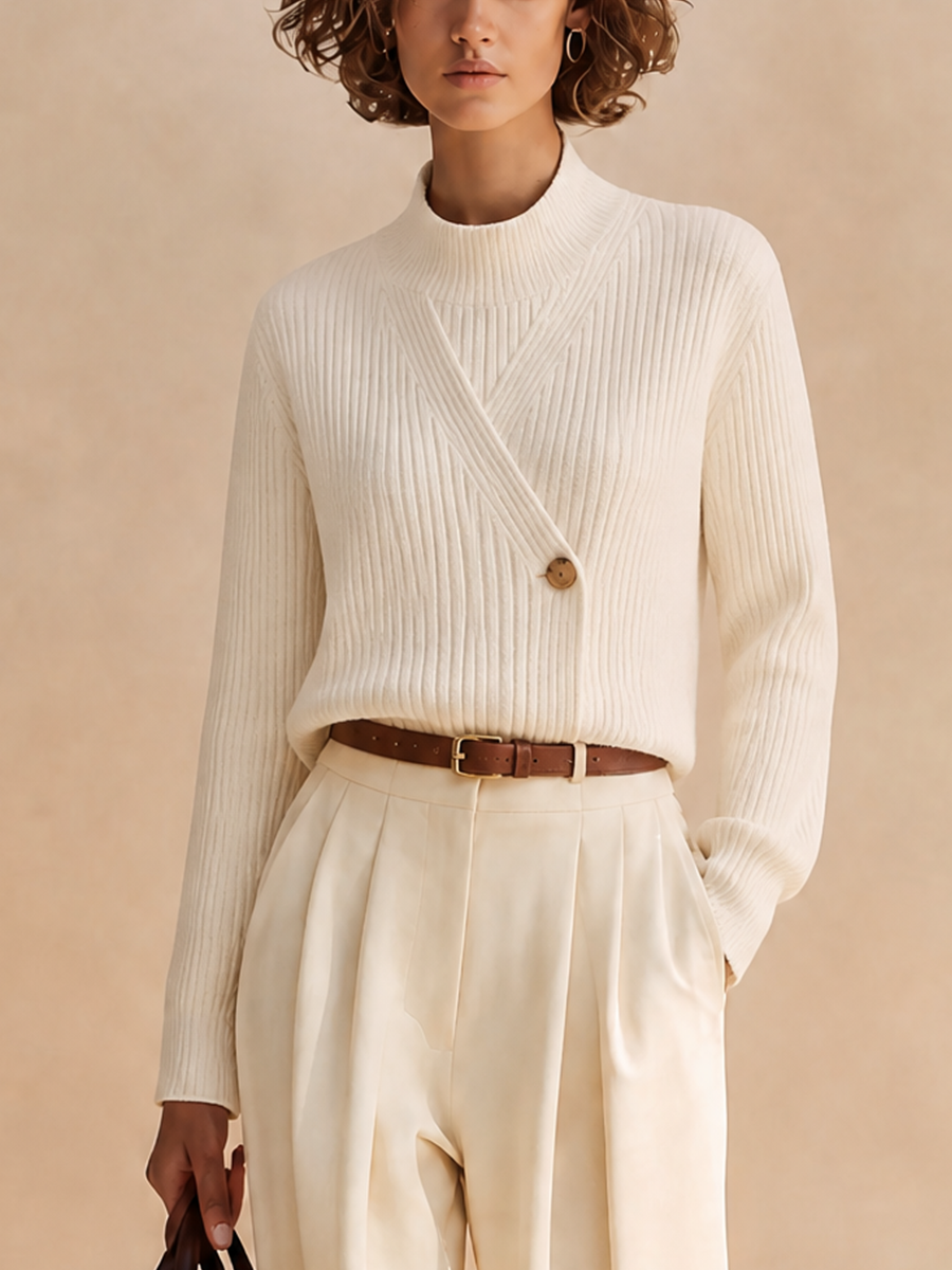 Anna — Maglione in maglia a coste geometrico