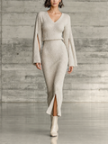 Lucia — Completo due pezzi in maglia a coste con gonna