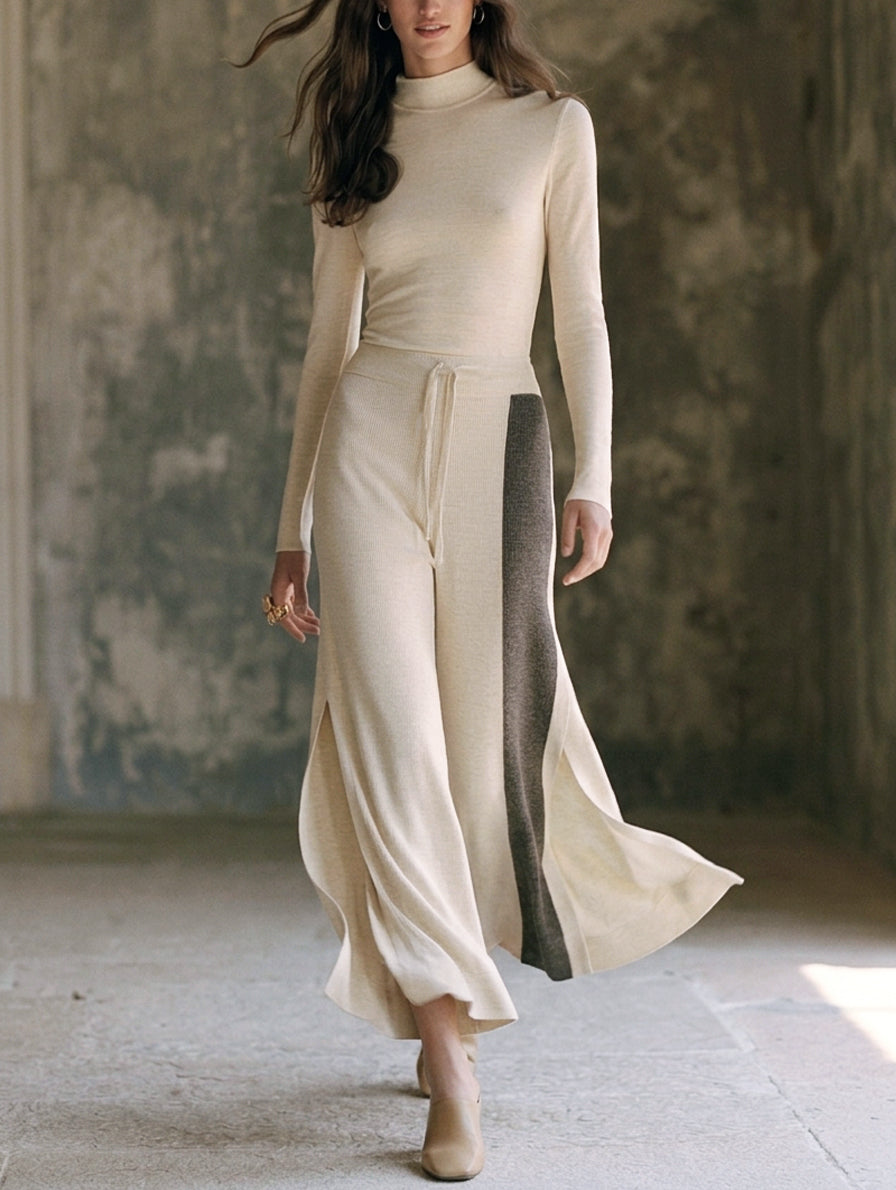 Martina — Completo due pezzi in maglia elasticizzata con pantaloni