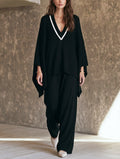 Matilde — Completo due pezzi in maglia con pantaloni nero