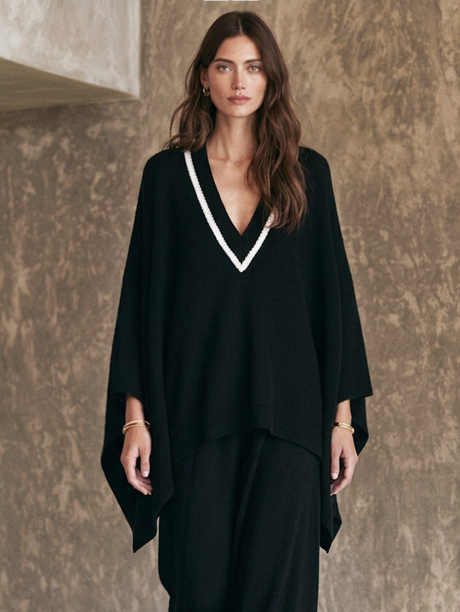 Matilde — Completo due pezzi in maglia con pantaloni nero