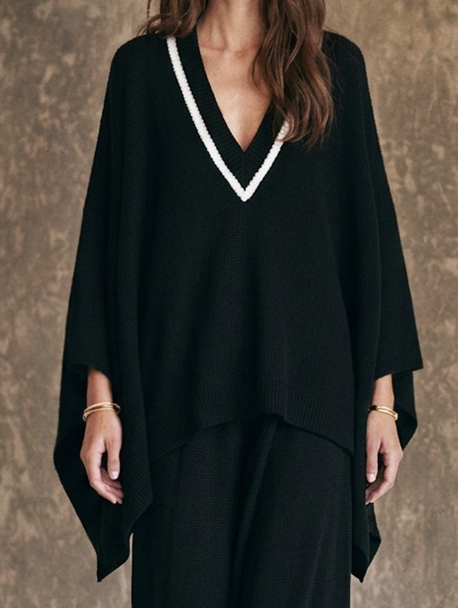 Matilde — Completo due pezzi in maglia con pantaloni nero