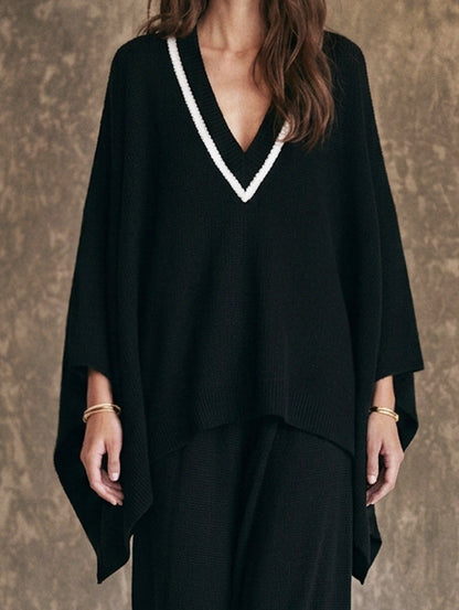 Matilde — Completo due pezzi in maglia con pantaloni nero