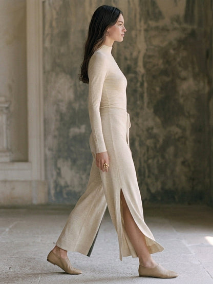 Martina — Completo due pezzi in maglia elasticizzata con pantaloni