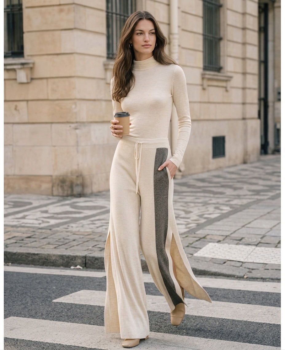Martina — Completo due pezzi in maglia elasticizzata con pantaloni