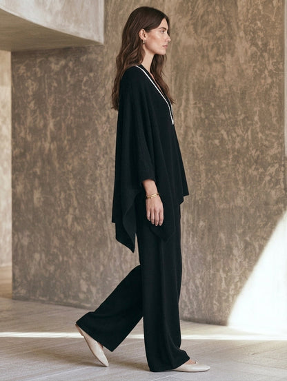 Matilde — Completo due pezzi in maglia con pantaloni nero
