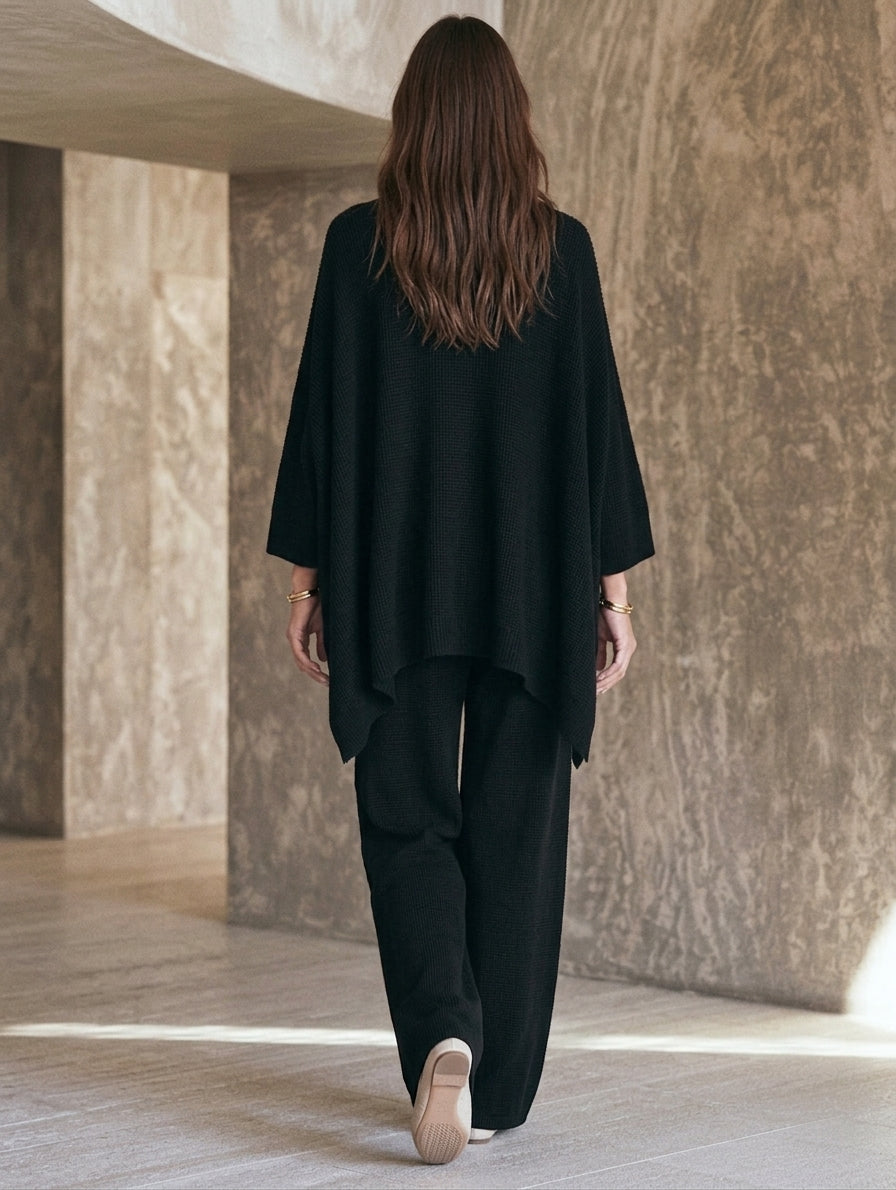 Matilde — Completo due pezzi in maglia con pantaloni nero