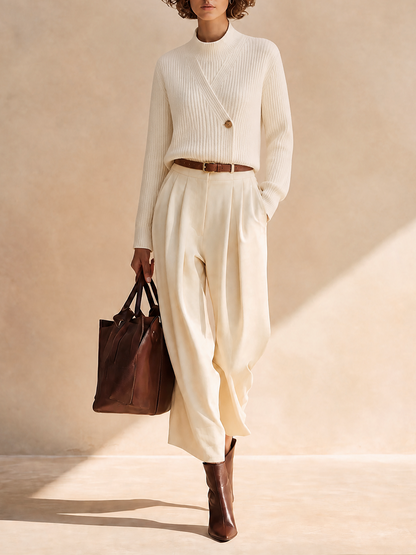 Anna — Maglione in maglia a coste geometrico