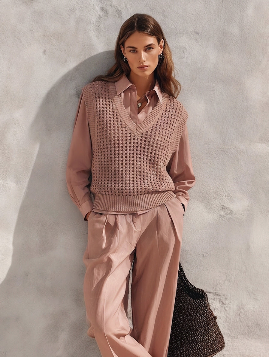 Assia — Gilet in maglia con scollo a V