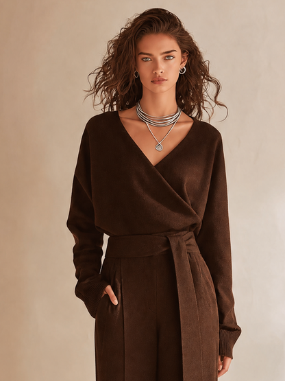 Piera — Completo due pezzi in maglia plissettato