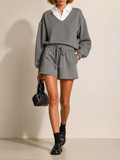 Rossella — Completo loungewear in felpa di cotone plissettato