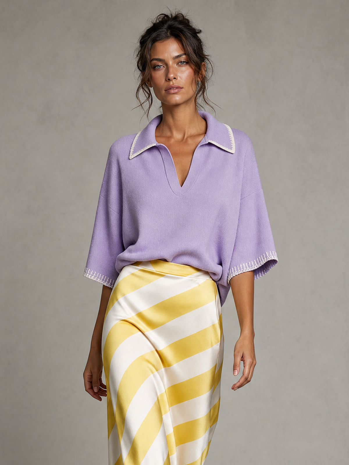 Sandra — Completo due pezzi in maglia stampato
