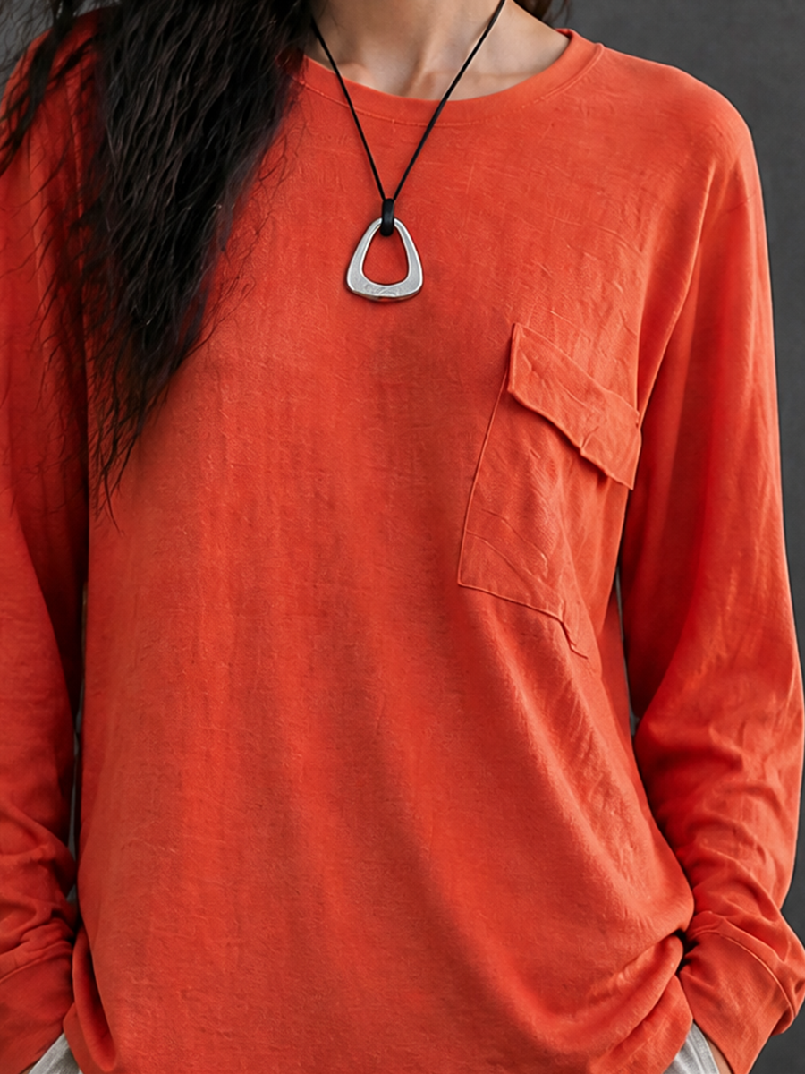 Aureliana — T-shirt in lino con girocollo