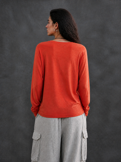 Aureliana — T-shirt in lino con girocollo