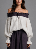 Battistina — Top in cotone e lino color block