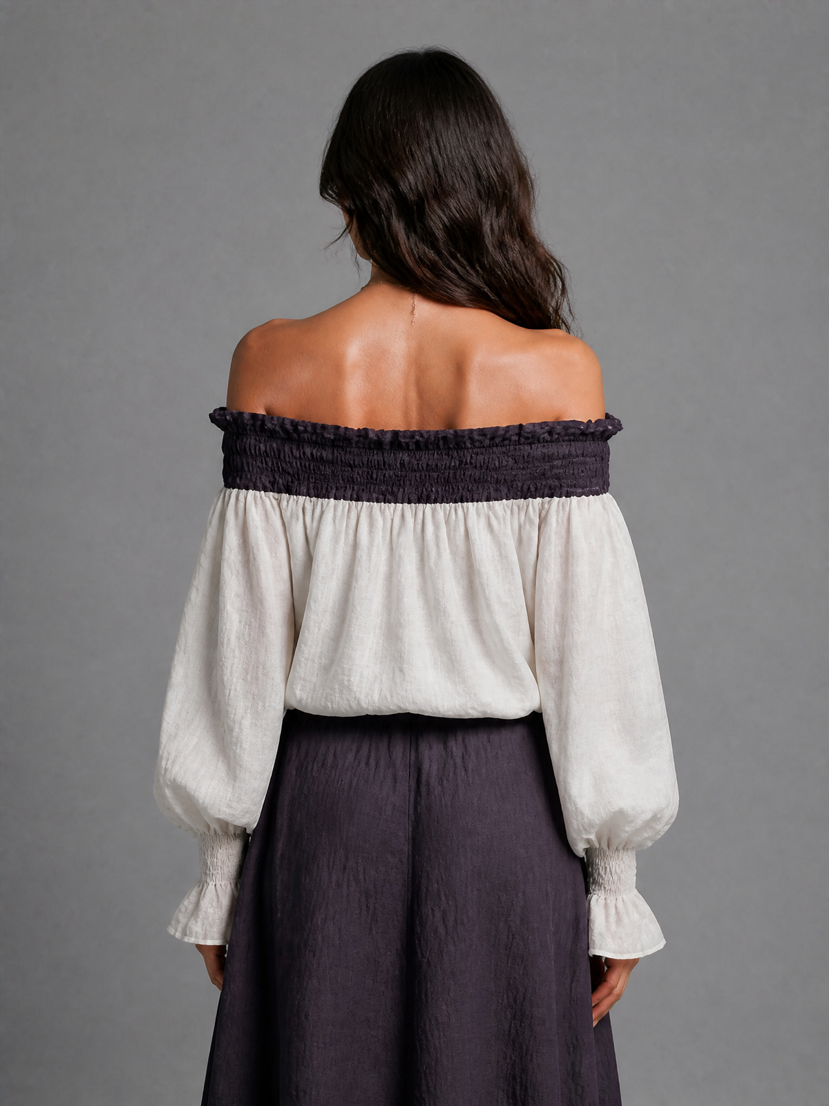 Battistina — Top in cotone e lino color block